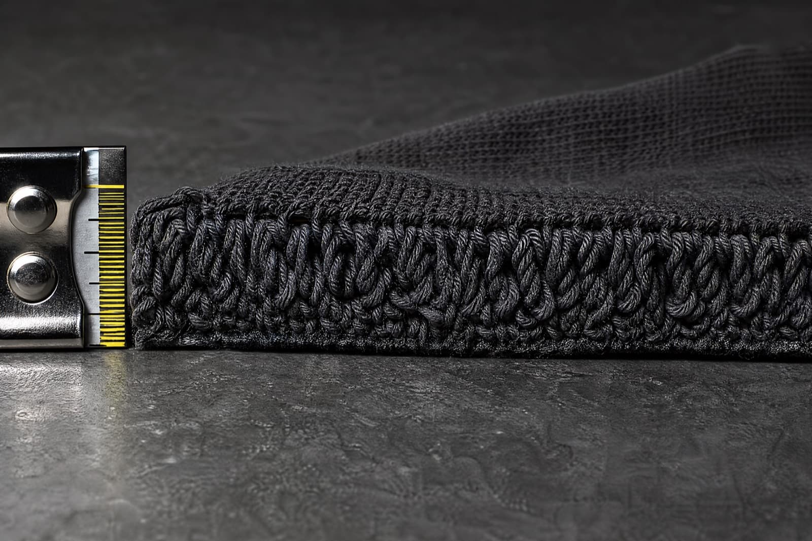 Cut section showing the 3 mm terry loop height under the sole